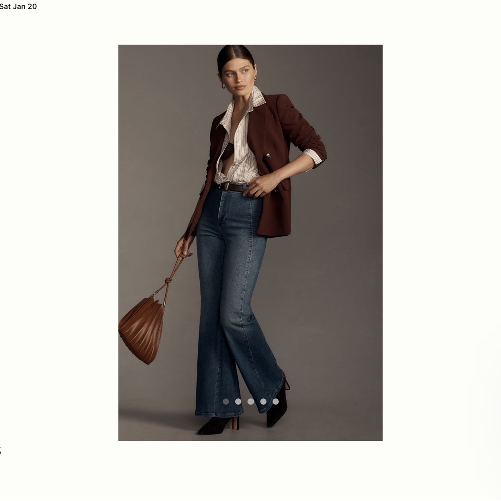 NWT Anthropologie Pilcro High-rise Fluted Flare Jeans 32P